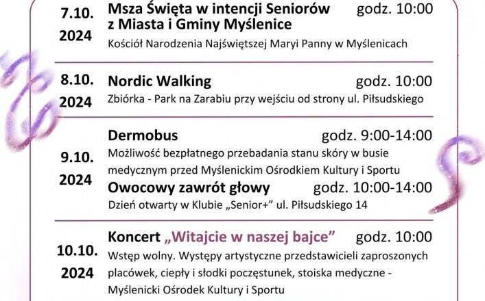 IV Myślenickie Senioralia – tydzień aktywności dla seniorów