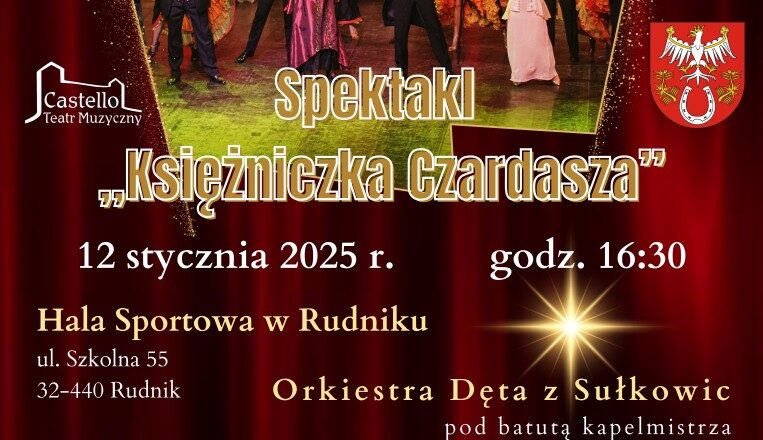 12 stycznia 2025 r., Burmistrz Gminy Sułkowice Artur Grabczyk zaprasza na Koncert Noworoczny