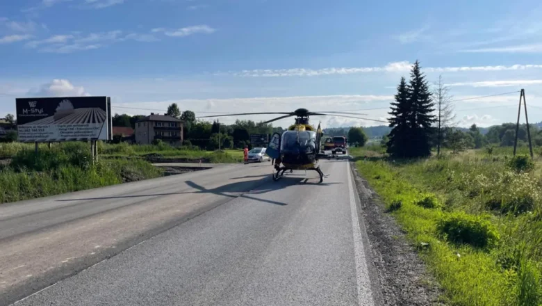 Poważny wypadek podczas prac drogowych w Głogoczowie