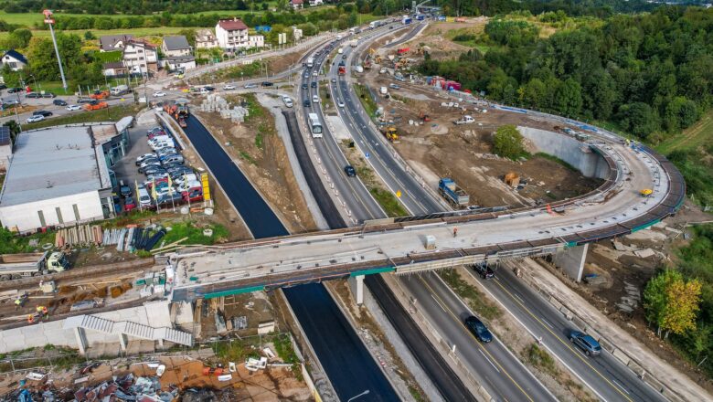 Nowy węzeł drogowy w Myślenicach. Trwają intensywne prace budowlane
