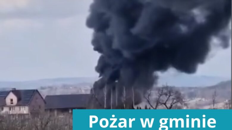 Pożar składowiska opon w Bojańczycach. Nad okolicą unosiły się kłęby czarnego dymu.