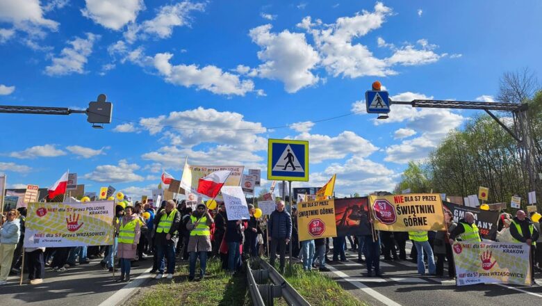 Kolejny protest na Zakopiance w Głogoczowie. Mieszkańcy mówią: „Nie tędy droga!”