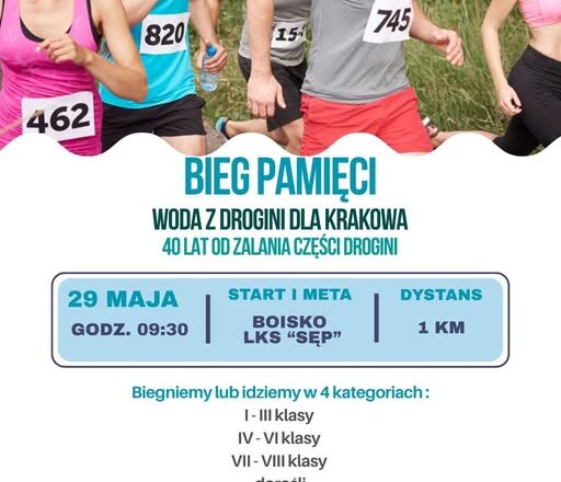 „Bieg Pamięci – Woda z Drogini dla Krakowa” już 29 maja!