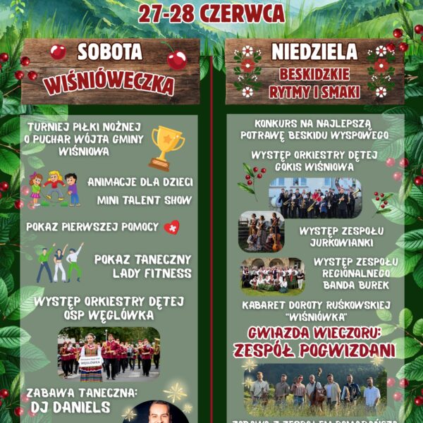 Dni Wiśniowej 2026 – Weekend Pełen Muzyki, Smaku i Dobrej Zabawy