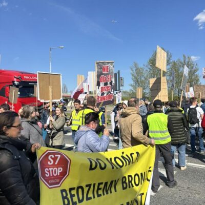Protest przeciwko planowanej budowie trasy S7 Kraków–Myślenice