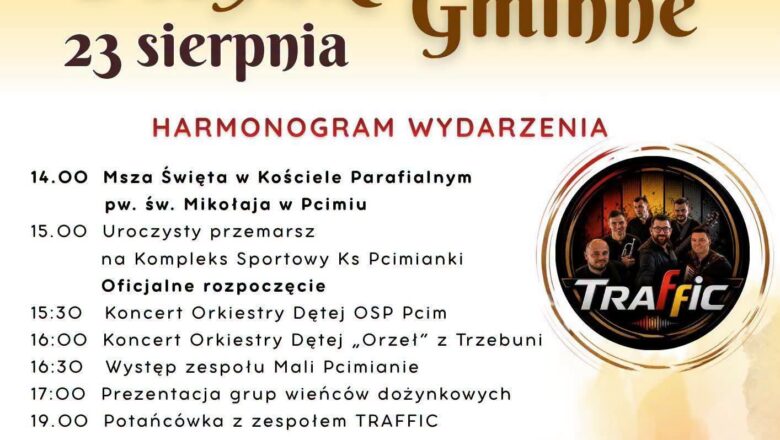 Dożynki Gminne 2026 w Pcimiu