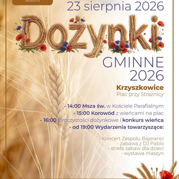 Tradycja, muzyka i wspólne świętowanie – Dożynki Gminne w Krzyszkowicach